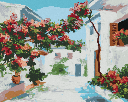 Paint by Numbers - GREEK HOUSES NEAR THE SEA