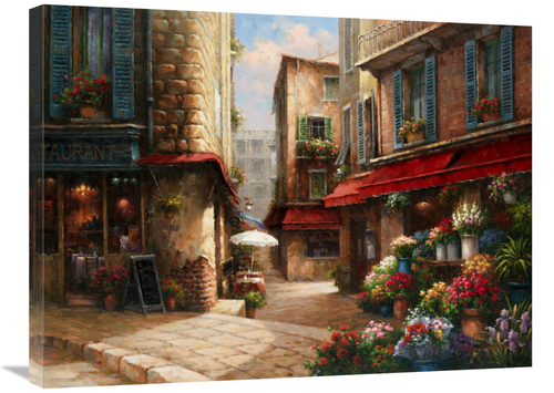 Global Gallery GCS-135540-2432-142 24 x 32 in. Flower Market Lane Art 