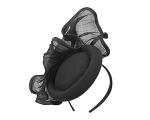 Bespoke black winter racing fascinator