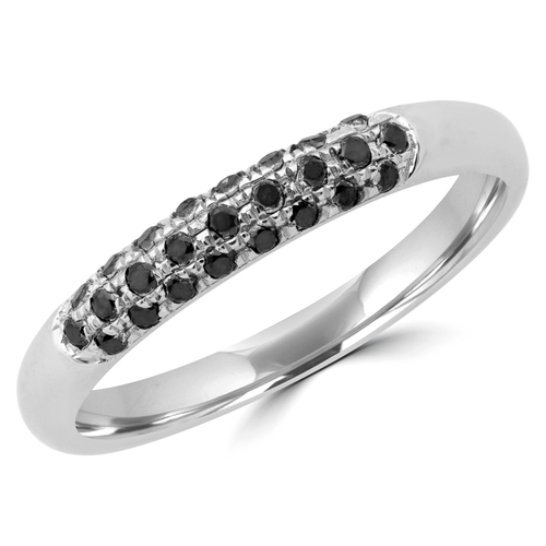 Majesty Diamonds MDR190062-P 0.16 CTW Round Black Diamond Three-Row Se