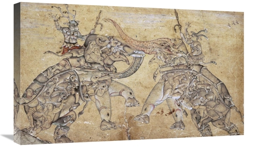 Global Gallery GCS-268329-30-142 30 in. Elephants in Combat Art Print 