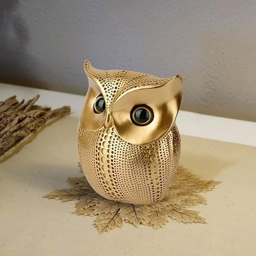 ARYADIT Modern Classy Lucky Owl Resin Art Figure Showpiece -(Pack of