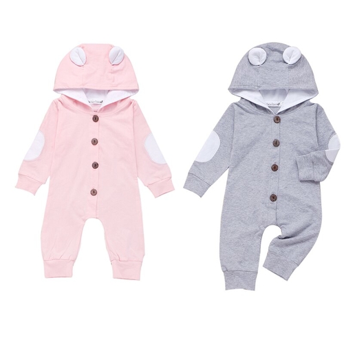 0 24M Baby Ear Hooded Romper Newborn Babies Boy