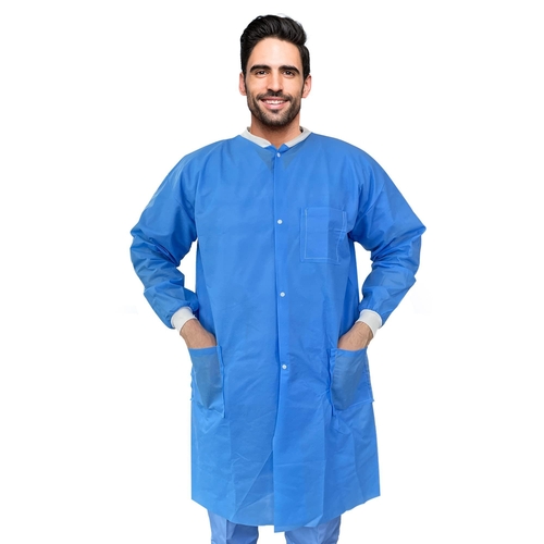 AMZ Medical Supply Disposable Lab Coats for Adults 4X Large Blue