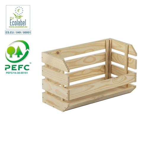 Stackable Organising Box Astigarraga 60 x 28,5 x 35,3 cm Wood Pinewood