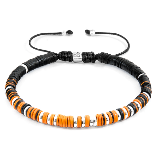 Orange Kariba Silver and Vinyl Disc Macrame