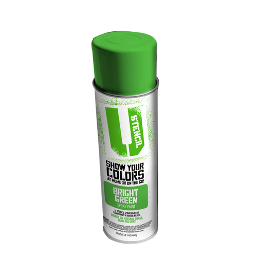 U-Stencil 1682095 17 oz Bright Green Matte Spray Paint, Pack of 6