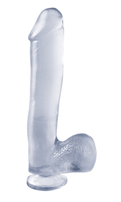 Basix Rubber Works - 10 Inch Dong With Suction Cup - Clear