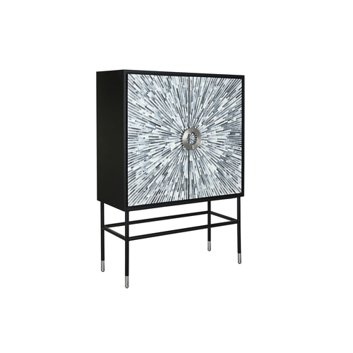 Sideboard DKD Home Decor Resin Bone MDF Wood White Black Grey 100 x 40