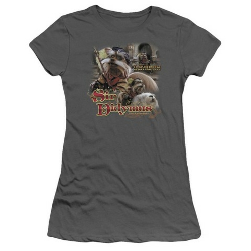 Trevco Labyrinth-Sir Didymus Short Sleeve Junior Sheer Tee- Charcoal -