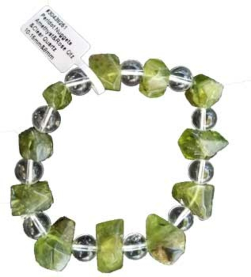 Azure Green JBGPER Peridot Faceted with Assorted Gemstone Bracelet
