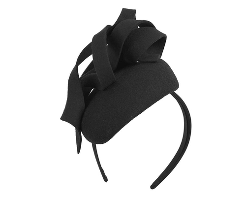 Black felt winter pillbox