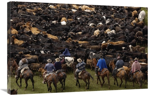 Global Gallery GCS-453132-2436-142 24 x 36 in. Cattle Herded by Chagra