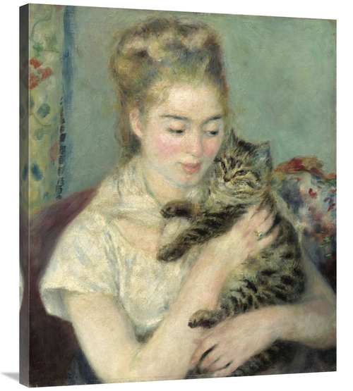 Global Gallery GCS-279694-36-142 36 in. Woman with a Cat Art Print - P