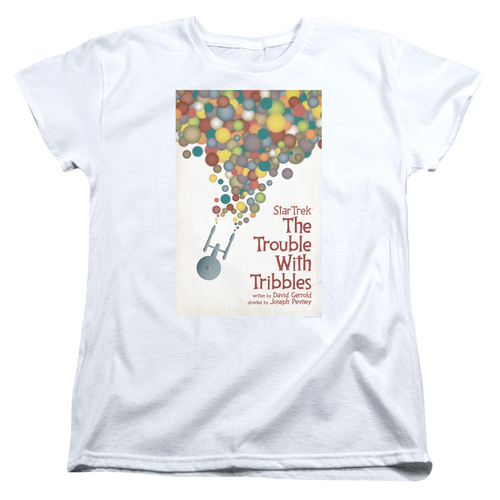 Trevco CBS1981-WT-4 Star Trek & TOS Episode 44 Womens Cotton Short Sle