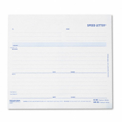 Rediform 44902 Memo/Speed Letters  7 x 8-1/2  Triplicate  250 Loose Fo