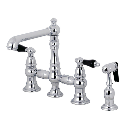 Kingston Brass KS7271PKLBS Duchess Bridge Kitchen Faucet with Brass Sp