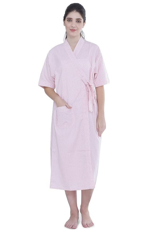Unisex Patient Gown Home Patient Care Apparel Front Open Gown (Size-L)