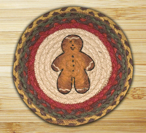 Earth Rugs 80-111GBM Gingerbread Man Printed Round Swatch