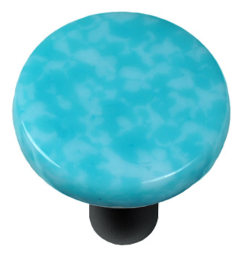 Hot Knobs HK8054-KRB Granite Turquoise Blue & White Round Glass Cabine