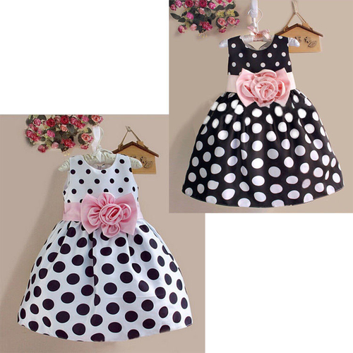 2016 Summer Baby Kids Girls Party Wedding Polka