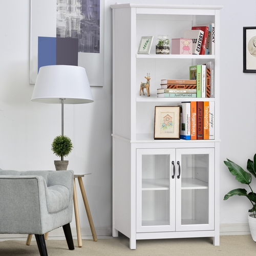 HOMCOM Multifunctional Storage Cabinet Bookcase with Adjustable