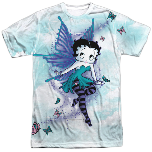 Betty Boop & Sparkle Fairy-Short Sleeve Adult 100 Percent Poly Crew T-