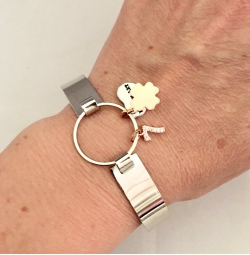 Number Cuff Bracelet with Lucky Charms.