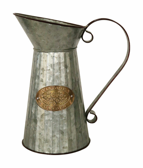 Robert Allen 7798275 12 in. Venetian Green Galvanized Steel Pitcher Pl