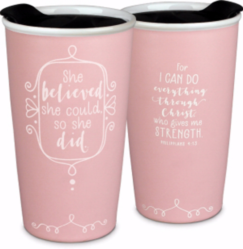 Lighthouse Christian Products 135526 Tumbler Mug - Affirmed She Believ