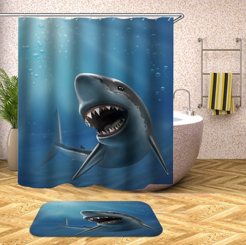 Digital Painting Shark Shower Curtain