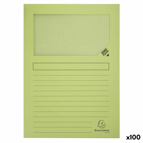 Subfolder Exacompta Super Transparent window Green A4 100 Pieces