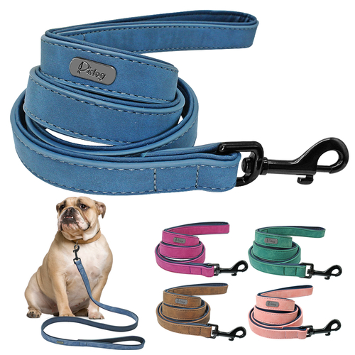 Dog Leash Leather for Large Pet Durable Real