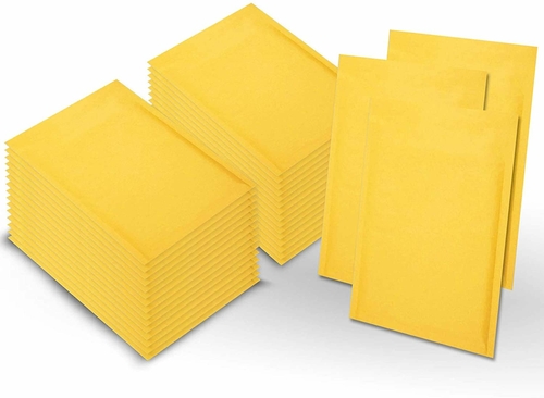 Pack of 1000 Yellow Kraft Bubble Mailers 8.5 x 13.75 Paper Cushion