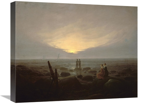 Global Gallery GCS-282105-22-142 22 in. Moonrise Over the Sea Art Prin