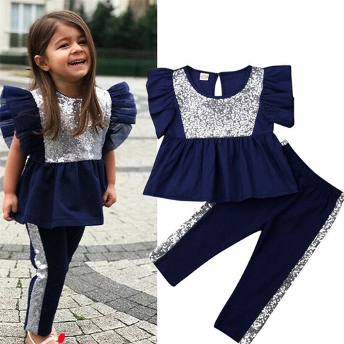 1-5Y Fashion Kids Baby Girl Clothes Sets Flared