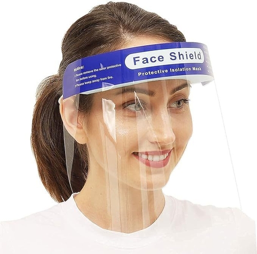 Disposable Face Shield with Elastic Strap PACK OF 5 (Size-FREE)