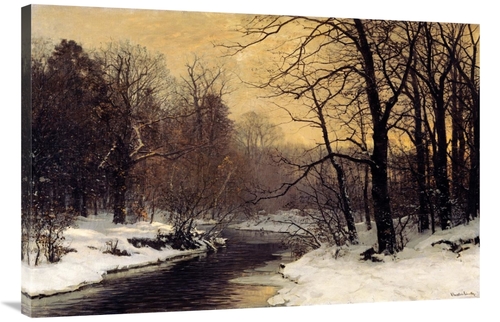 Global Gallery GCS-267642-40-142 40 in. A Winter River Landscape Art P