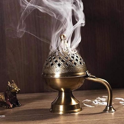 Home Purifying Pure Brass Loban Burner Dhooni, Dhoop Dani for Home