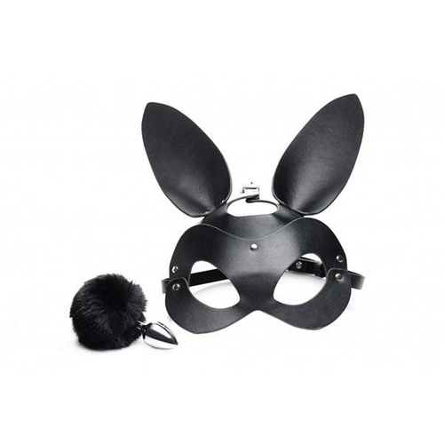 Bunny Tail Anal Plug And Mask Set