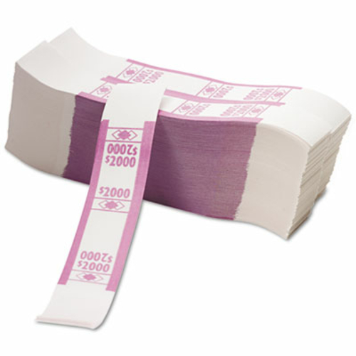 PM Company 55032 Color-Coded Kraft Currency Straps- $20 Bill- $2000- S