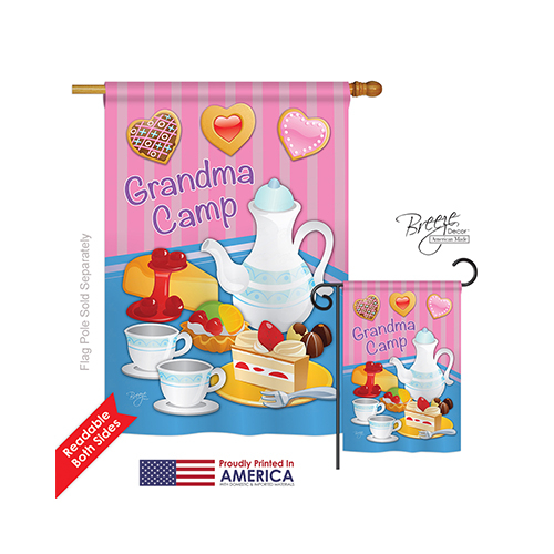 Breeze Decor 15077 Grandma Camp 2-Sided Vertical Impression House Flag