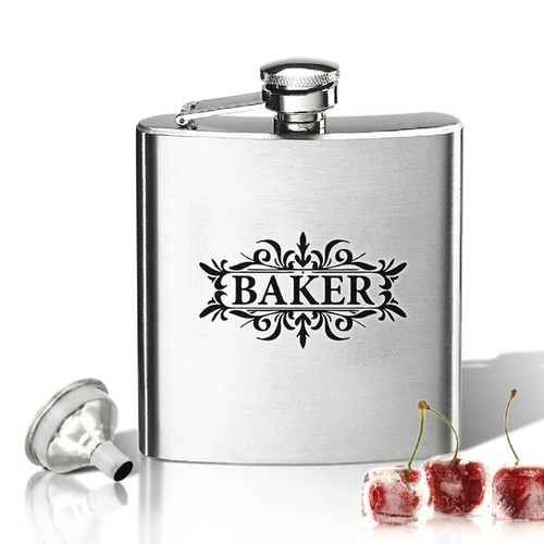 Stainless Steel Hip Flask (8 oz) Personalized to your desire.