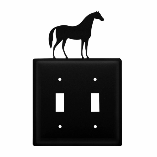 Wrought Iron Horse Double Switch Cover