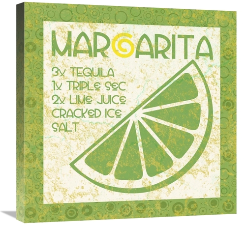 Global Gallery GCS-458096-2424-142 24 x 24 in. Cocktail Recipes - Marg