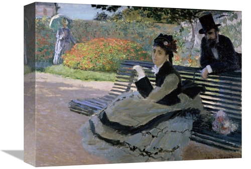 16 in. Camille Monet on a Garden Bench Art Print - Claude Monet