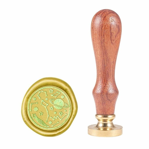 Vintage Wax Sealing Stamps Universe Star Map Retro Wood Stamp