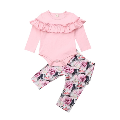 0 24M Autumn Infant Baby Girls Clothes Sets Pink