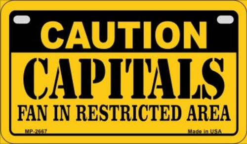 Smart Blonde MP-2667 7 x 4 in. Caution Capitals Fan Area Novelty Metal