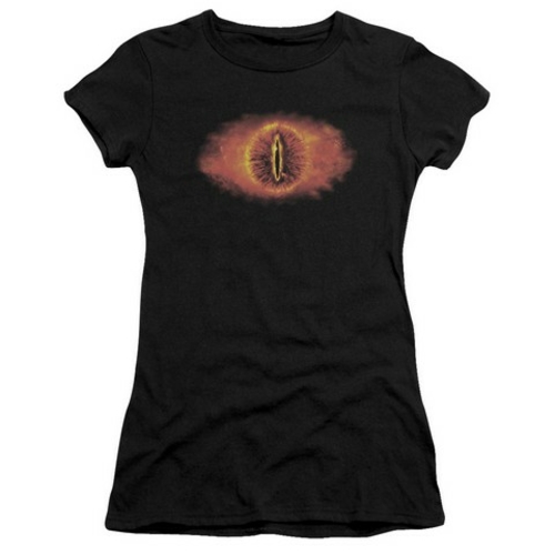 Trevco Lor-Eye Of Sauron Short Sleeve Junior Sheer Tee- Black - Medium